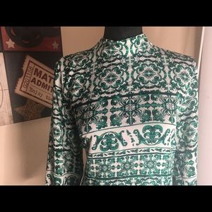 HM Flower Shirt Green & White